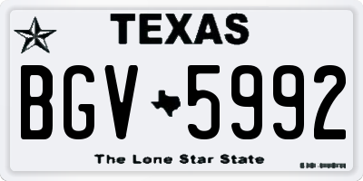 TX license plate BGV5992