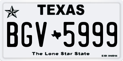 TX license plate BGV5999