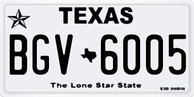 TX license plate BGV6005