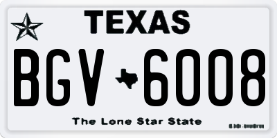 TX license plate BGV6008
