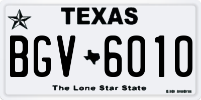 TX license plate BGV6010