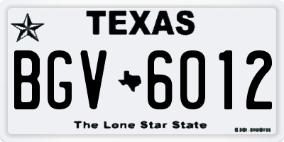 TX license plate BGV6012