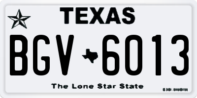 TX license plate BGV6013