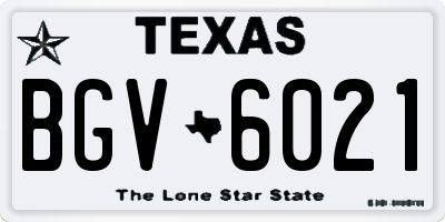 TX license plate BGV6021