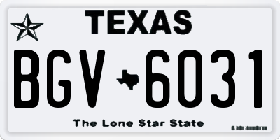 TX license plate BGV6031