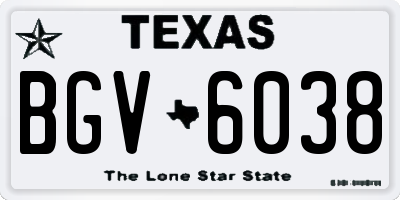 TX license plate BGV6038