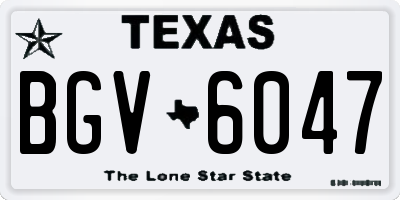 TX license plate BGV6047