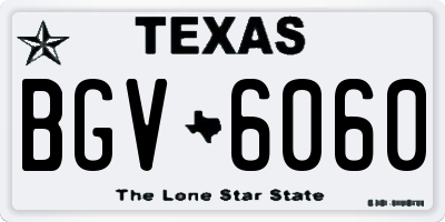 TX license plate BGV6060