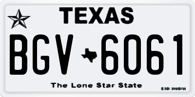 TX license plate BGV6061