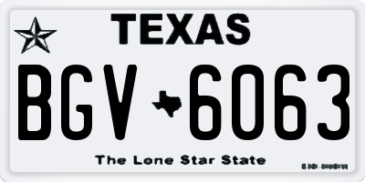 TX license plate BGV6063