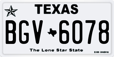 TX license plate BGV6078