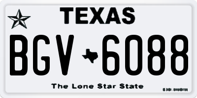 TX license plate BGV6088