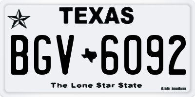 TX license plate BGV6092