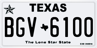 TX license plate BGV6100
