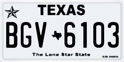 TX license plate BGV6103