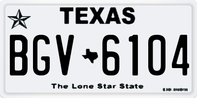 TX license plate BGV6104