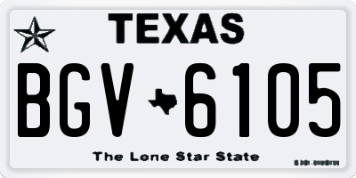 TX license plate BGV6105