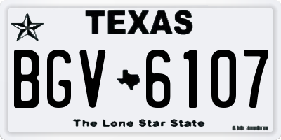 TX license plate BGV6107