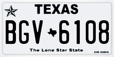 TX license plate BGV6108
