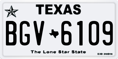 TX license plate BGV6109