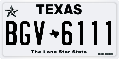 TX license plate BGV6111