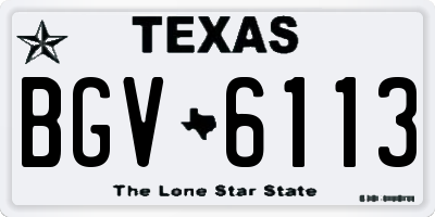 TX license plate BGV6113
