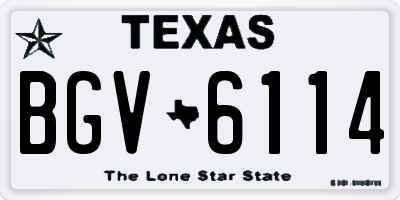 TX license plate BGV6114