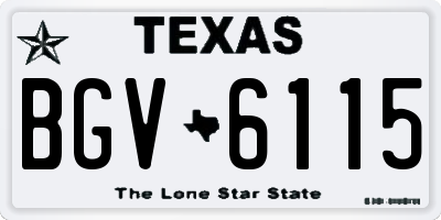 TX license plate BGV6115