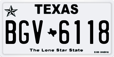 TX license plate BGV6118