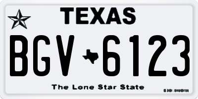 TX license plate BGV6123