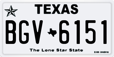 TX license plate BGV6151