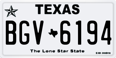 TX license plate BGV6194