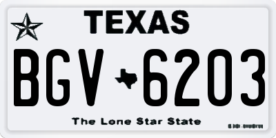 TX license plate BGV6203