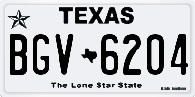 TX license plate BGV6204