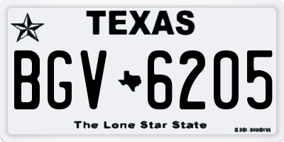 TX license plate BGV6205