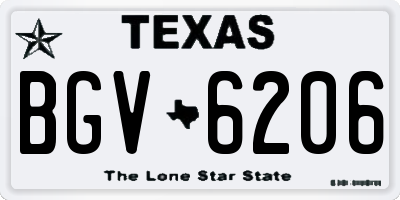 TX license plate BGV6206
