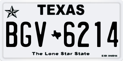TX license plate BGV6214