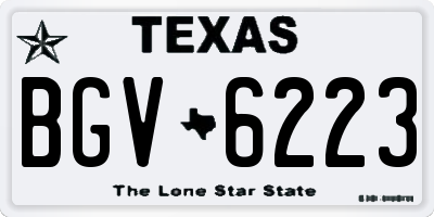 TX license plate BGV6223