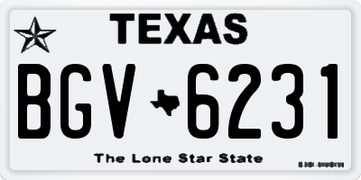 TX license plate BGV6231