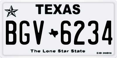 TX license plate BGV6234