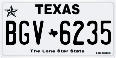 TX license plate BGV6235