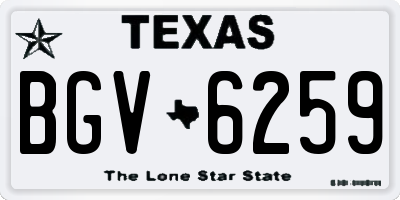 TX license plate BGV6259