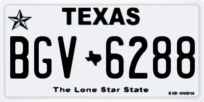 TX license plate BGV6288