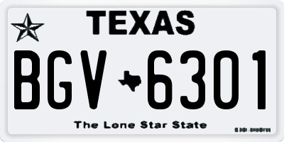 TX license plate BGV6301
