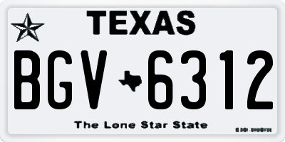 TX license plate BGV6312