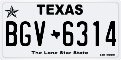 TX license plate BGV6314