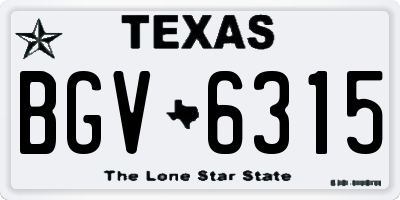 TX license plate BGV6315
