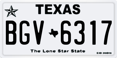 TX license plate BGV6317
