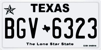 TX license plate BGV6323