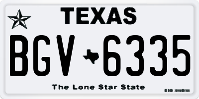 TX license plate BGV6335